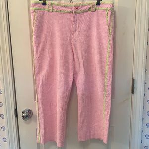 Lilly Pulitzer Pink Seersucker Capri Pants